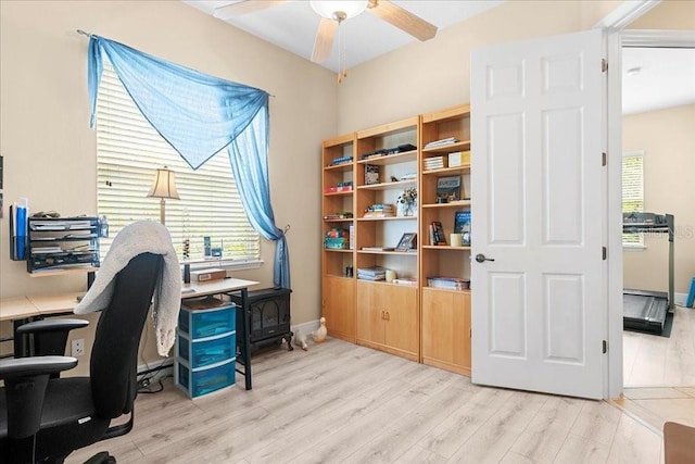 4080 Safflower Ter, Oviedo, FL 32766 - office space with light wood-style flooring and ceiling fan