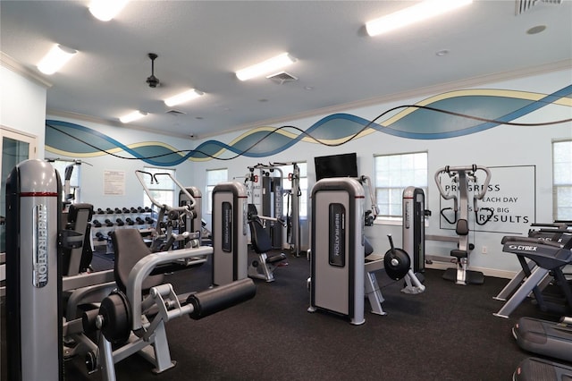 4080 Safflower Ter, Oviedo, FL 32766 - gym featuring crown molding