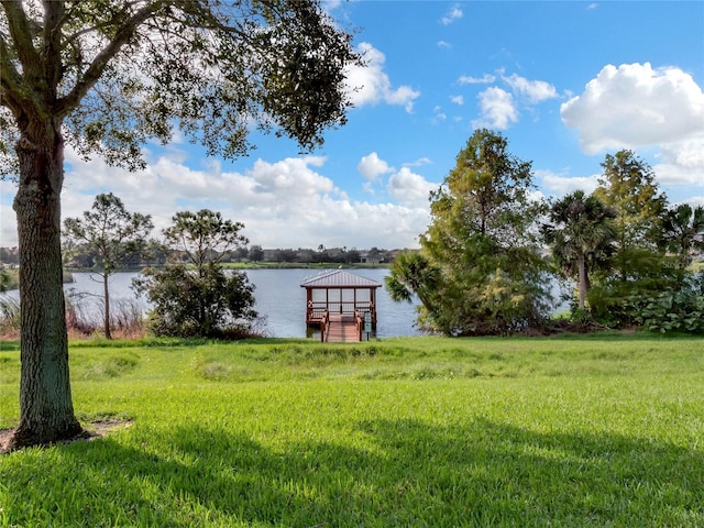 14466 Bridgewater Crossings Blvd, Windermere, FL 34786 - view of green lawn with a water view and a gazebo