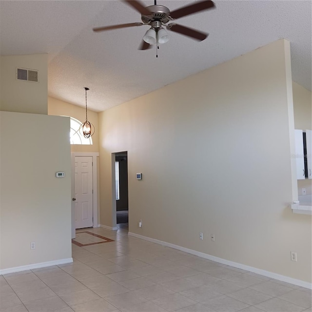 289 White Marsh Cir, Orlando, FL 32824 - spare room featuring ceiling fan, light tile patterned floors, and a textured ceiling