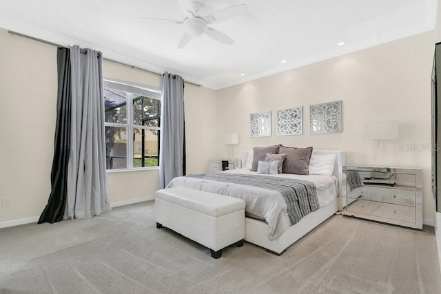 4060 Oak Tree Dr, Davenport, FL 33837 - bedroom featuring carpet floors, a ceiling fan, and recessed lighting