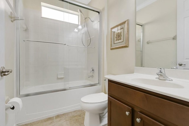 4060 Oak Tree Dr, Davenport, FL 33837 - bathroom with vanity, enclosed tub / shower combo, and tile patterned floors