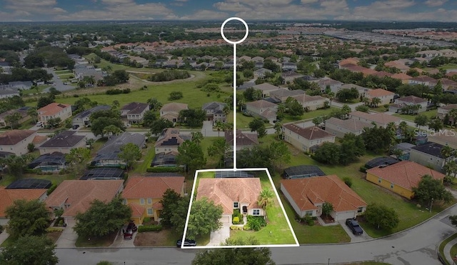 4060 Oak Tree Dr, Davenport, FL 33837 - aerial view of residential area featuring property boundaries highlighted