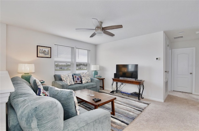 2430 Bittle Way, Saint Cloud, FL 34769 - living room with light carpet and a ceiling fan