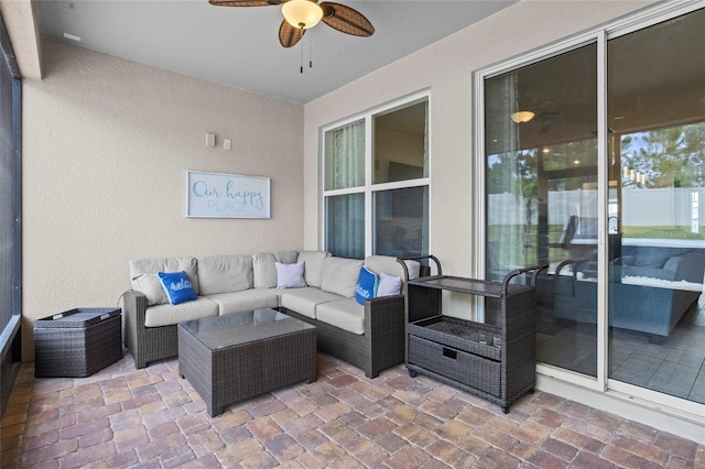 3336 Jackson Bluff Way, Clermont, FL 34711 - view of patio with ceiling fan and an outdoor living space