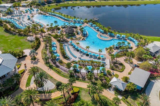 8017 Sandy Toes Way, Kissimmee, FL 34747 - bird's eye view of a pool and a nearby body of water