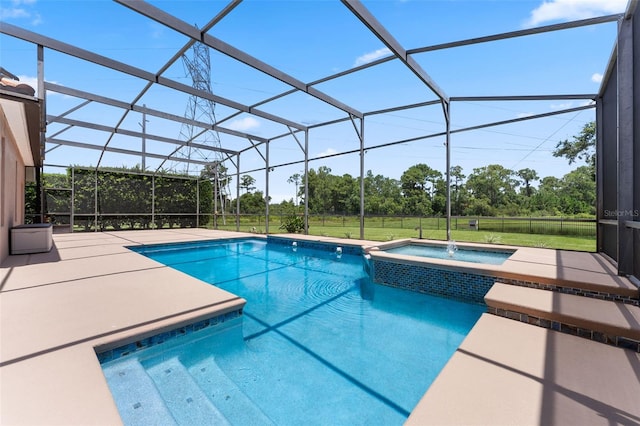 11031 Ledgement Ln, Windermere, FL 34786 - view of pool with a pool with connected hot tub, a patio area, and a lanai