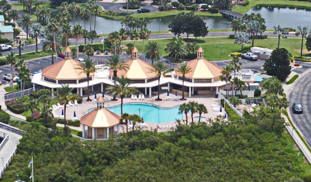 4624 Harbour Village Blvd Unit 4206, Ponce Inlet, FL 32127 - drone / aerial view of a large body of water and a pool area