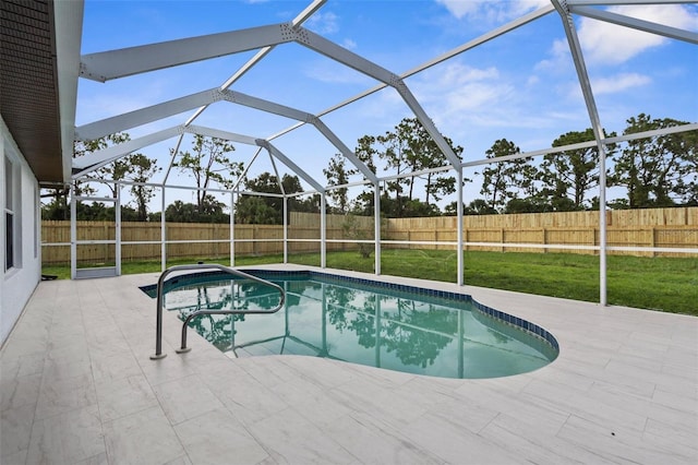 7450 Franzino Ave, North Port, FL 34291 - view of pool with a fenced backyard, a patio, and a lanai