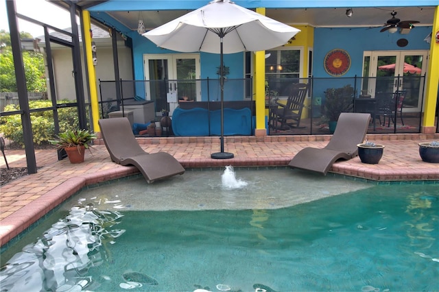 1624 Bear Crossing Cir, Apopka, FL 32703 - swimming pool featuring a patio area and ceiling fan
