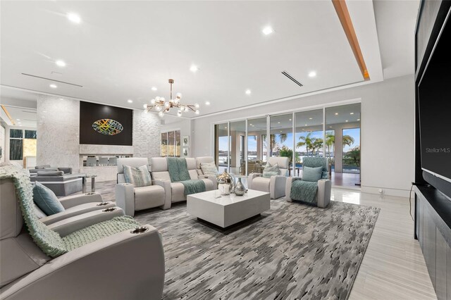 12264 Montalcino Cir, Windermere, FL 34786 - living area featuring recessed lighting and a chandelier