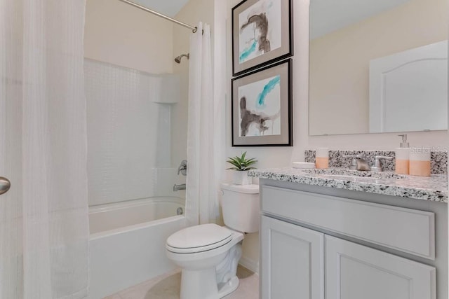 913 Halifax Dr, Kissimmee, FL 34758 - full bath with vanity, shower / bathtub combination with curtain, and tile patterned flooring