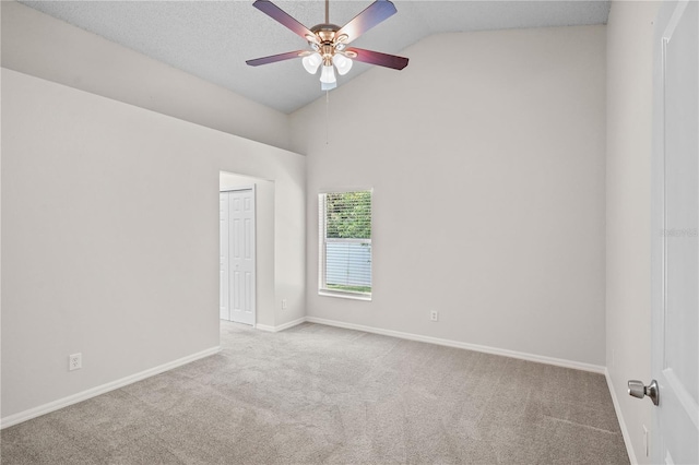 3388 Cypress Point Cir, Saint Cloud, FL 34772 - carpeted spare room featuring a ceiling fan and high vaulted ceiling