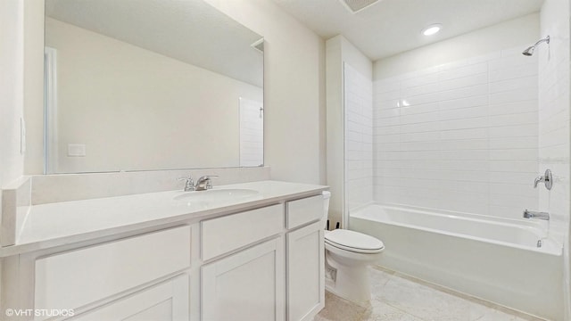 4501 Sparkling Shell Ave, Kissimmee, FL 34746 - full bath with vanity, shower / washtub combination, tile patterned floors, and recessed lighting