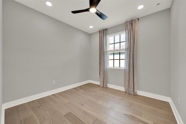 7412 Estuary Lake Loop, Celebration, FL 34747 - unfurnished room with light wood finished floors, a ceiling fan, and recessed lighting