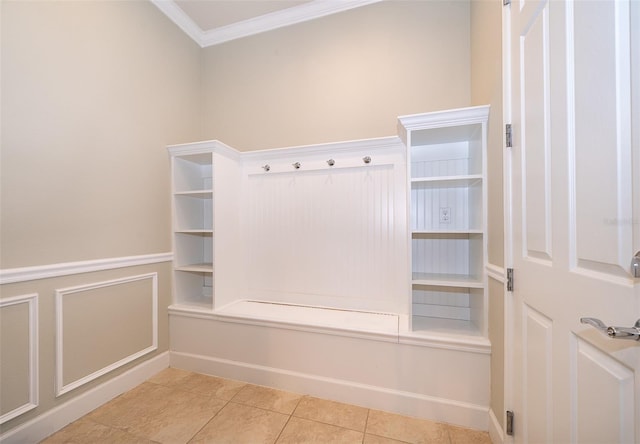 9379 Royal Estates Blvd, Orlando, FL 32836 - mudroom with ornamental molding and light tile patterned flooring