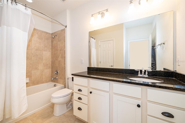 9379 Royal Estates Blvd, Orlando, FL 32836 - full bathroom featuring shower / bath combination with curtain, vanity, and tile patterned flooring