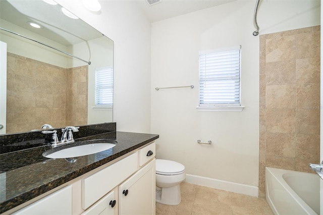 9379 Royal Estates Blvd, Orlando, FL 32836 - bathroom featuring vanity, plenty of natural light, tile patterned floors, and bathing tub / shower combination