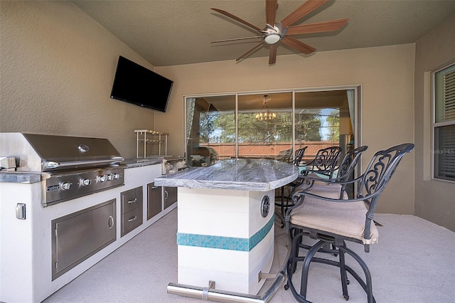 9379 Royal Estates Blvd, Orlando, FL 32836 - view of patio / terrace with an outdoor kitchen and ceiling fan