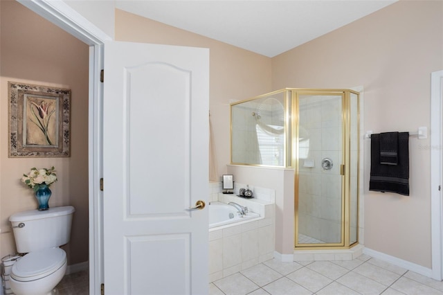 1331 Marble Crest Way, Winter Garden, FL 34787 - full bathroom with a stall shower, a garden tub, tile patterned floors, and vaulted ceiling