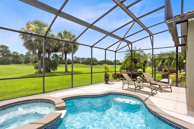 1331 Marble Crest Way, Winter Garden, FL 34787 - view of pool with a patio area, a yard, and a lanai