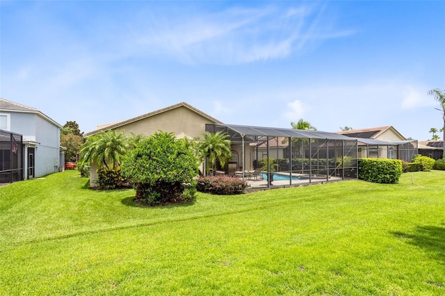1331 Marble Crest Way, Winter Garden, FL 34787 - view of green lawn featuring an outdoor pool and glass enclosure
