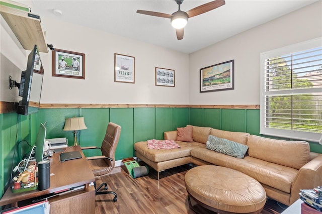32619 View Haven Ln, Sorrento, FL 32776 - home office featuring wood finished floors and a ceiling fan