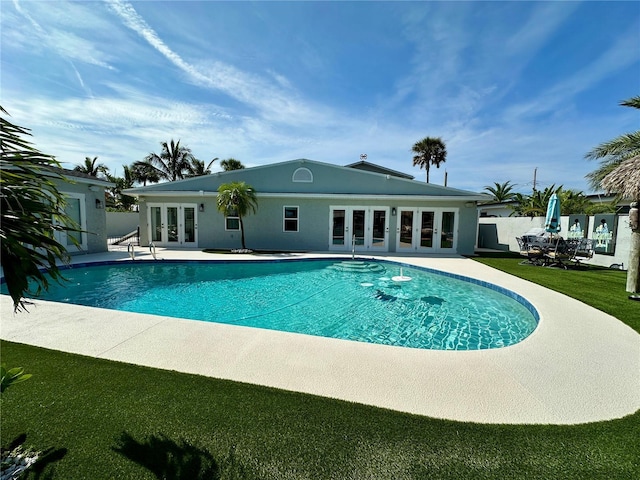 142 Reef Rd, South Daytona, FL 32119 - view of pool featuring french doors and a patio