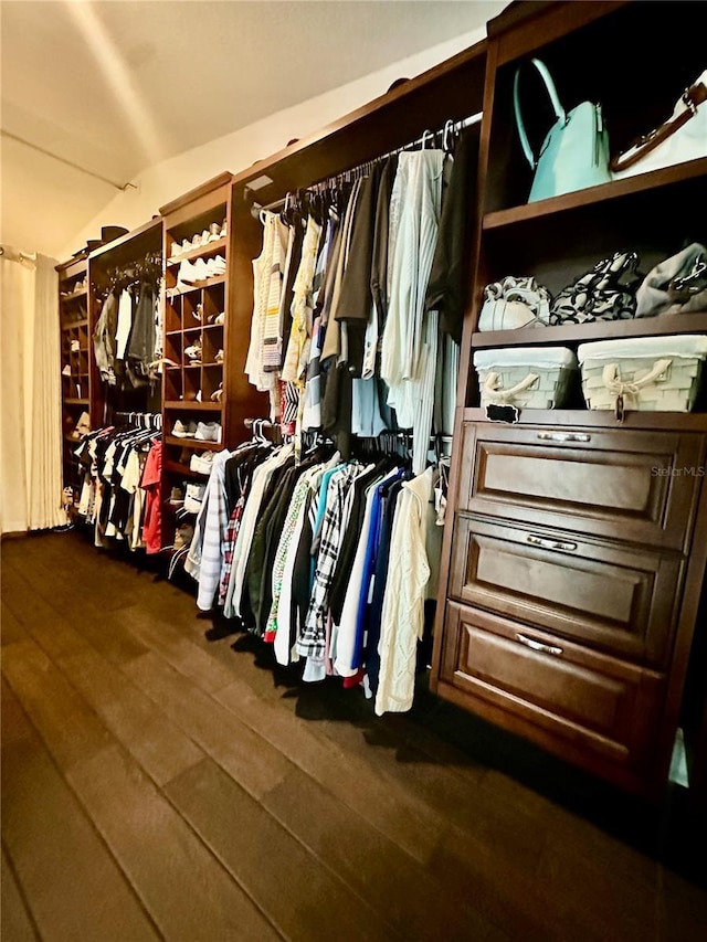 142 Reef Rd, South Daytona, FL 32119 - spacious closet featuring dark wood finished floors and lofted ceiling
