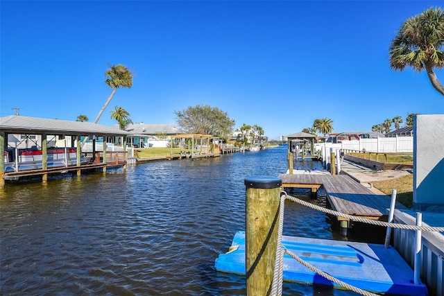 142 Reef Rd, South Daytona, FL 32119 - dock with boat lift and a water view