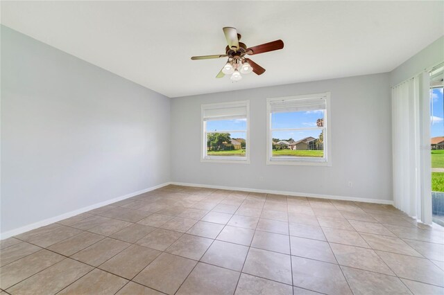 2298 The Oaks Blvd, Kissimmee, FL 34746 - unfurnished room with plenty of natural light, light tile patterned floors, and a ceiling fan
