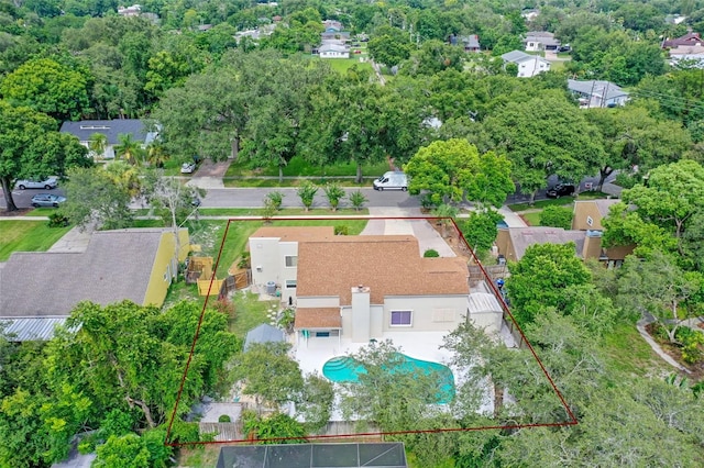 5630 Spring Run Ave, Orlando, FL 32819 - aerial view of residential area featuring property parcel outlined and a pool