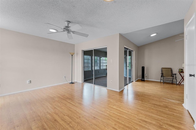1384 La Paloma Cir, Winter Springs, FL 32708 - empty room with ceiling fan, light wood-style floors, a textured ceiling, and recessed lighting