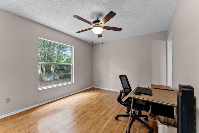 1384 La Paloma Cir, Winter Springs, FL 32708 - office with wood finished floors, a textured ceiling, and ceiling fan
