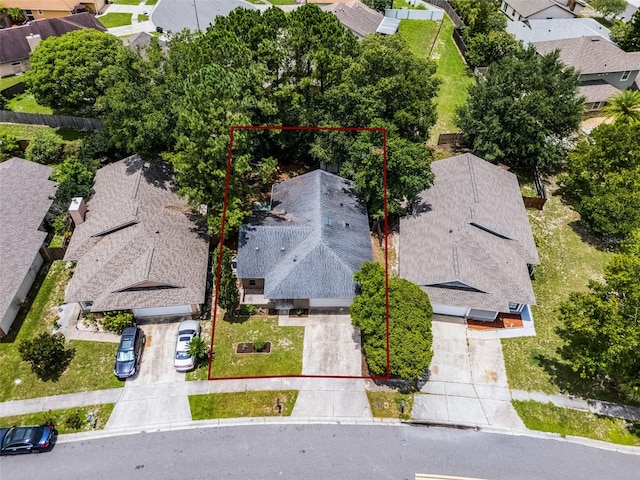 1384 La Paloma Cir, Winter Springs, FL 32708 - aerial view of residential area with property parcel outlined
