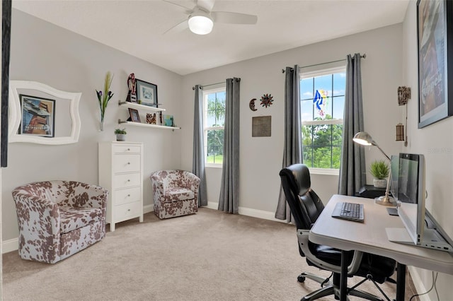 1219 Foltz Loop, Oakland, FL 34787 - office space with a ceiling fan and carpet