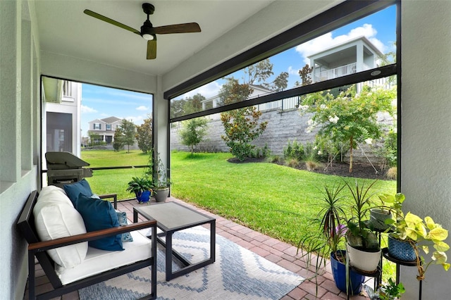 1219 Foltz Loop, Oakland, FL 34787 - sunroom / solarium featuring a ceiling fan