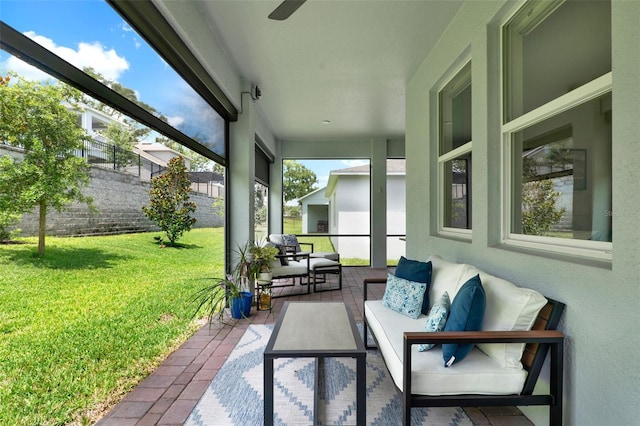 1219 Foltz Loop, Oakland, FL 34787 - view of patio / terrace featuring an outdoor hangout area and ceiling fan