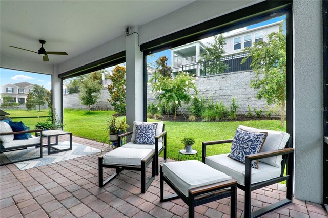1219 Foltz Loop, Oakland, FL 34787 - view of patio with ceiling fan