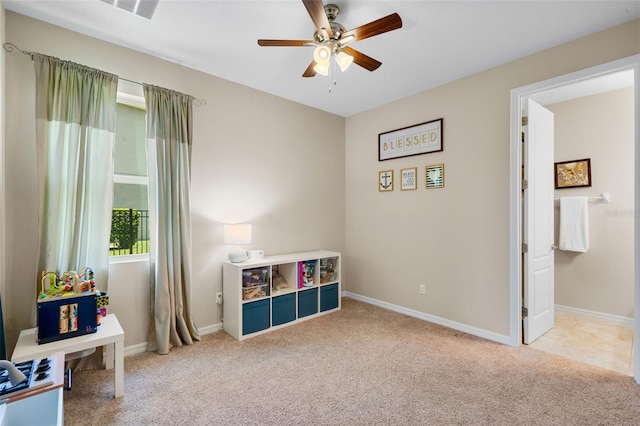 13851 Jomatt Loop, Winter Garden, FL 34787 - rec room featuring carpet flooring and a ceiling fan