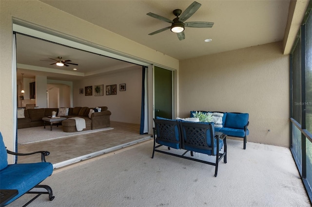 13851 Jomatt Loop, Winter Garden, FL 34787 - view of patio with an outdoor living space and a ceiling fan