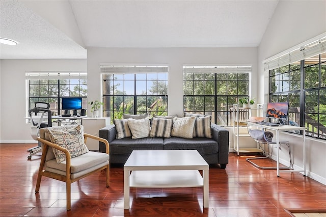364 Northpointe Ct Unit 208, Altamonte Springs, FL 32701 - living room with lofted ceiling and wood finished floors