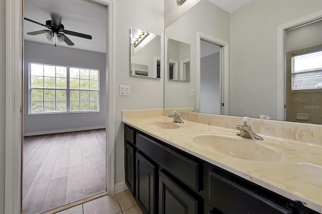 9049 Edenshire Cir, Orlando, FL 32836 - full bath featuring double vanity and a ceiling fan