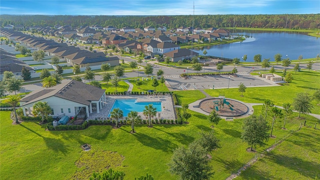 786 Steerview St, Saint Cloud, FL 34771 - aerial perspective of suburban area featuring a large body of water and a pool area
