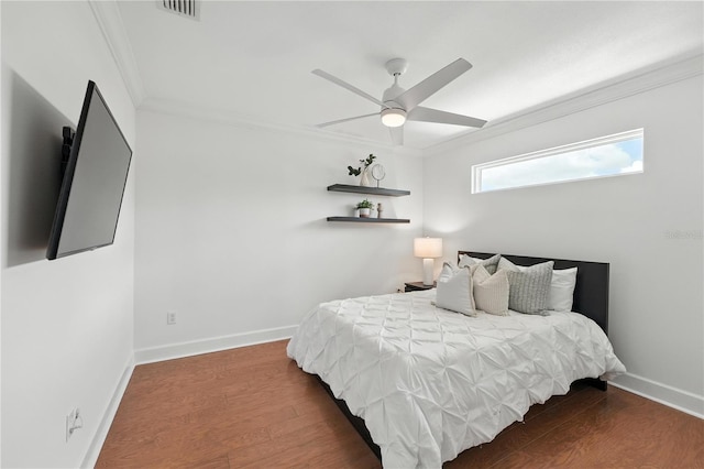 15350 Arabian Way, Montverde, FL 34756 - bedroom featuring crown molding, wood finished floors, and ceiling fan