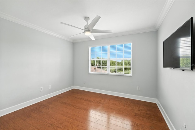 15350 Arabian Way, Montverde, FL 34756 - spare room featuring crown molding, ceiling fan, and wood finished floors