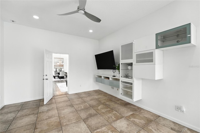15350 Arabian Way, Montverde, FL 34756 - unfurnished living room with ceiling fan and recessed lighting