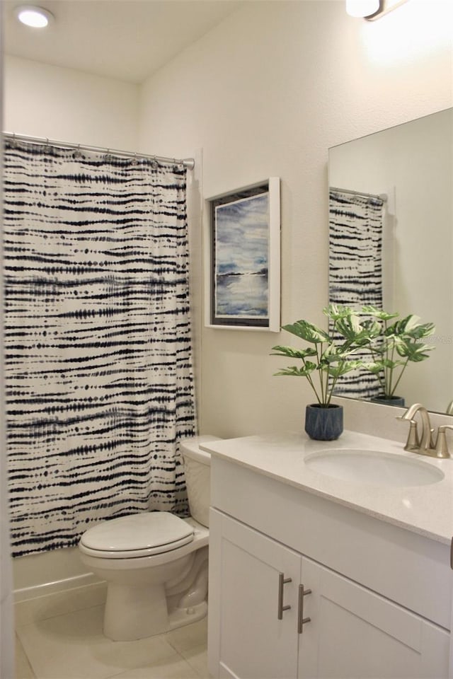 4426 Small Creek Rd, Kissimmee, FL 34744 - bathroom featuring vanity, tile patterned floors, and a shower with shower curtain