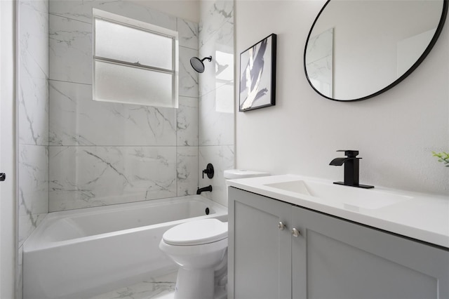 2898 Picadilly Cir, Kissimmee, FL 34747 - bathroom featuring marble look tiles, vanity, and  shower combination