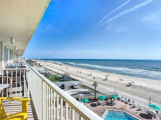 701 S Atlantic Ave Unit 504, Daytona Beach, FL 32118 - balcony with view of water and beach and view of pool area